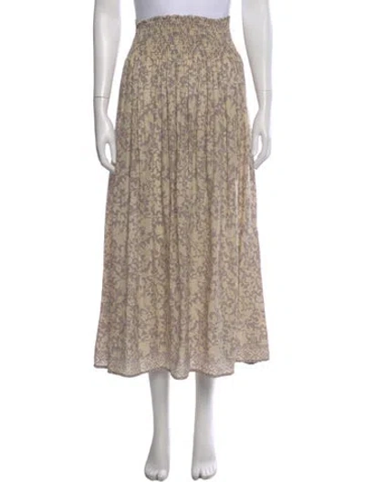 Pre-owned Natalie Martin Silk Midi Length Skirt In Neutral