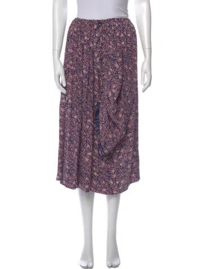 Pre-owned Natalie Martin Silk Midi Length Skirt In Purple