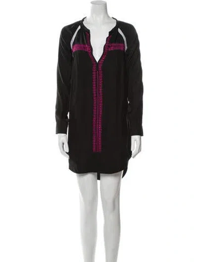 Pre-owned Natalie Martin Silk Mini Dress In Black