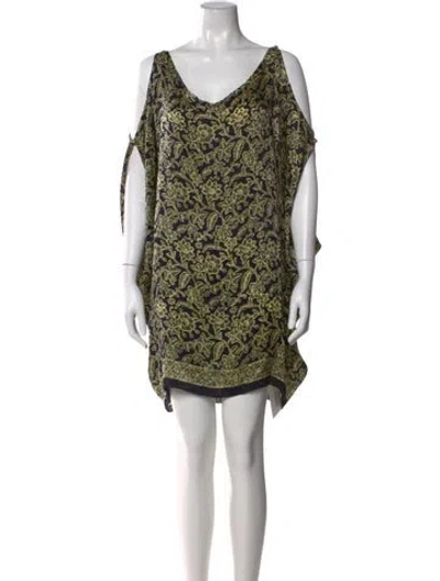 Pre-owned Natalie Martin Silk Mini Dress In Black