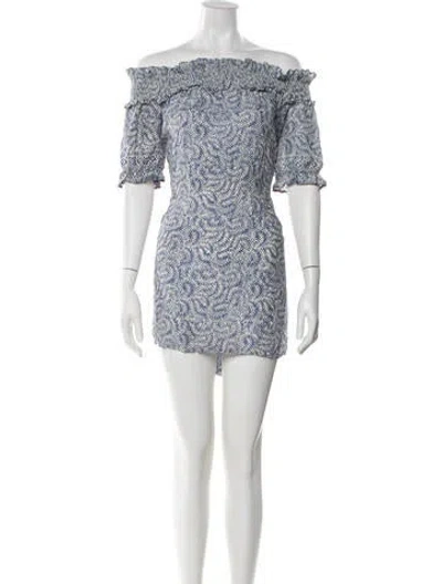 Pre-owned Natalie Martin Silk Mini Dress In Blue