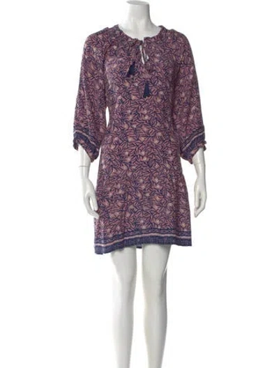 Pre-owned Natalie Martin Silk Mini Dress In Blue