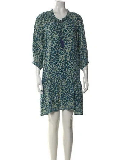 Pre-owned Natalie Martin Silk Mini Dress In Blue