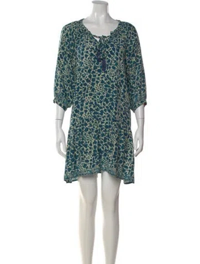 Pre-owned Natalie Martin Silk Mini Dress In Blue