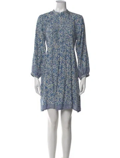 Pre-owned Natalie Martin Silk Mini Dress In Blue