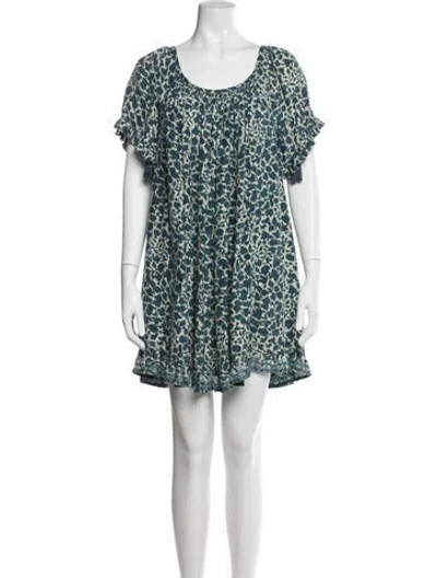 Pre-owned Natalie Martin Silk Mini Dress In Blue