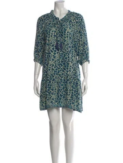 Pre-owned Natalie Martin Silk Mini Dress In Blue