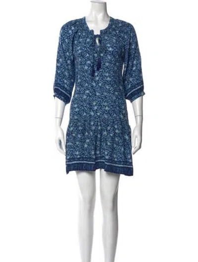 Pre-owned Natalie Martin Silk Mini Dress In Blue