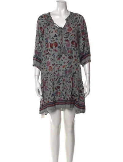 Pre-owned Natalie Martin Silk Mini Dress In Blue