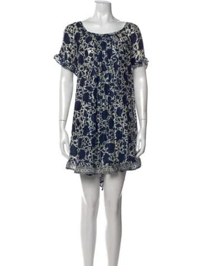 Pre-owned Natalie Martin Silk Mini Dress In Blue