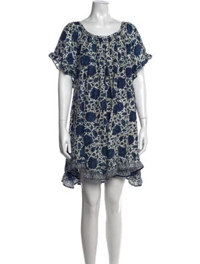 Pre-owned Natalie Martin Silk Mini Dress In Blue