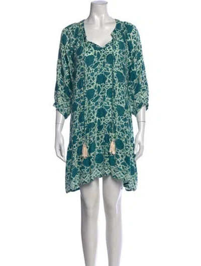 Pre-owned Natalie Martin Silk Mini Dress In Blue