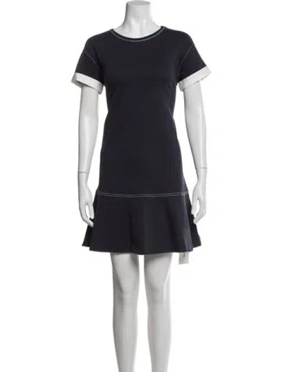 Pre-owned Natalie Martin Silk Mini Dress In Blue