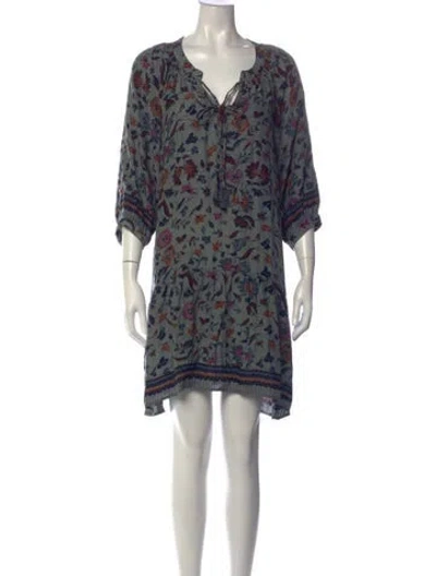 Pre-owned Natalie Martin Silk Mini Dress In Blue