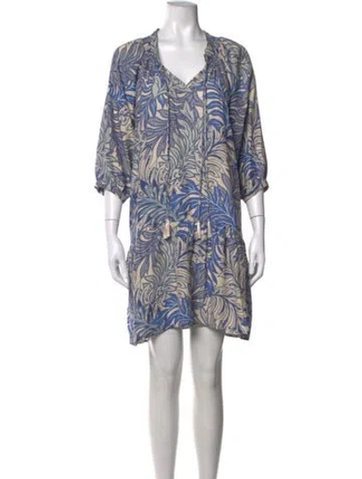 Pre-owned Natalie Martin Silk Mini Dress In Blue
