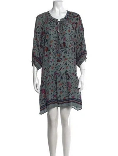 Pre-owned Natalie Martin Silk Mini Dress In Blue