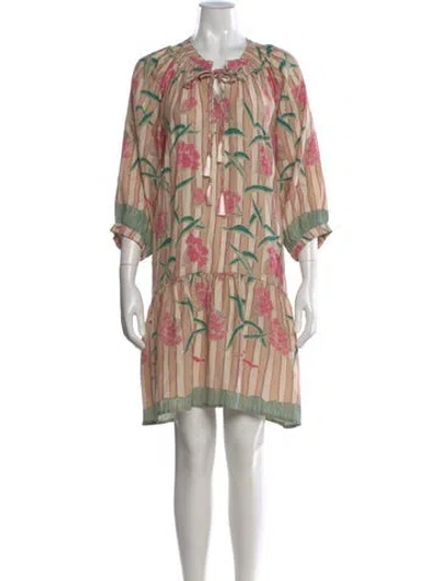 Pre-owned Natalie Martin Silk Mini Dress In Green