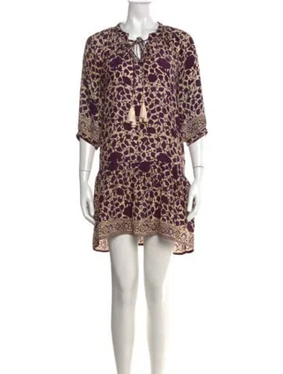 Pre-owned Natalie Martin Silk Mini Dress In Multi
