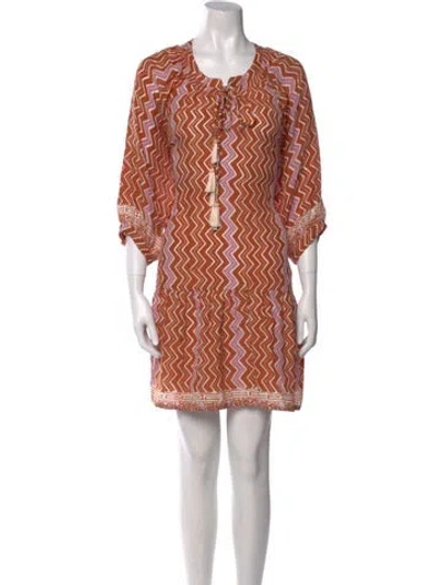 Pre-owned Natalie Martin Silk Mini Dress In Neutral
