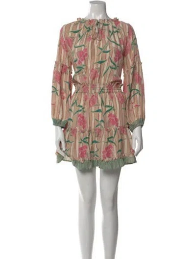 Pre-owned Natalie Martin Silk Mini Dress In Neutral