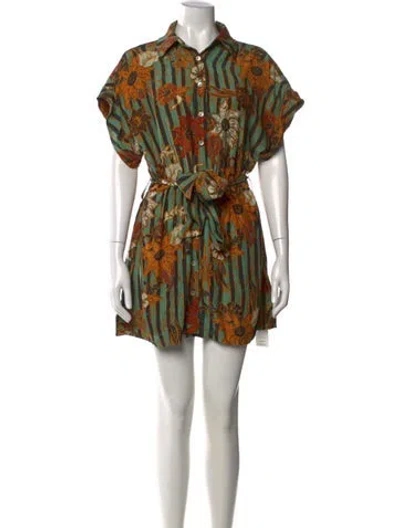 Pre-owned Natalie Martin Silk Mini Dress In Neutral