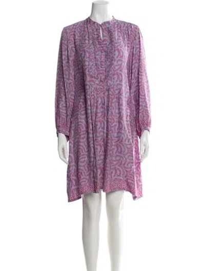 Pre-owned Natalie Martin Silk Mini Dress In Neutrals