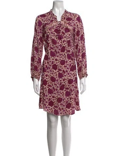 Pre-owned Natalie Martin Silk Mini Dress In Neutrals