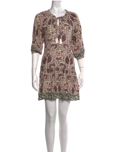 Pre-owned Natalie Martin Silk Mini Dress In Neutrals