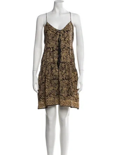 Pre-owned Natalie Martin Silk Mini Dress In Neutrals