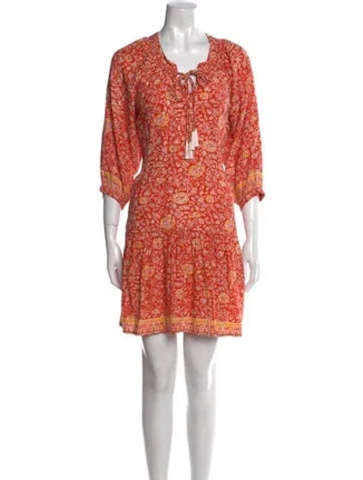 Pre-owned Natalie Martin Silk Mini Dress In Orange