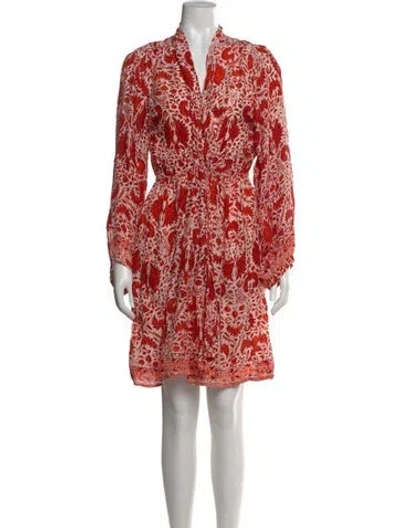 Pre-owned Natalie Martin Silk Mini Dress In Orange