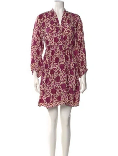 Pre-owned Natalie Martin Silk Mini Dress In Purple
