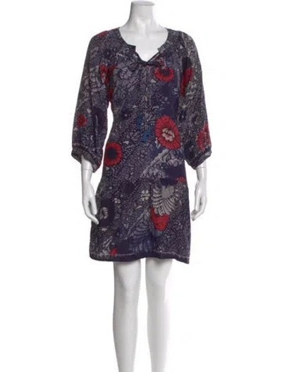 Pre-owned Natalie Martin Silk Mini Dress In Purple