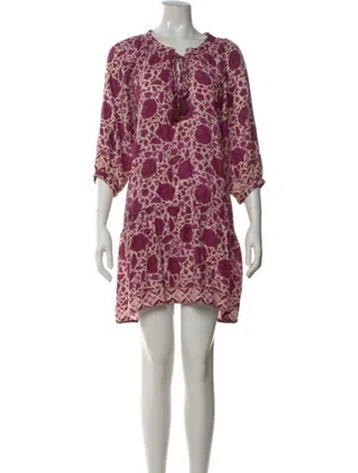 Pre-owned Natalie Martin Silk Mini Dress In Purple