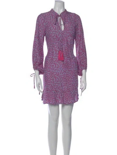 Pre-owned Natalie Martin Silk Mini Dress In Purple