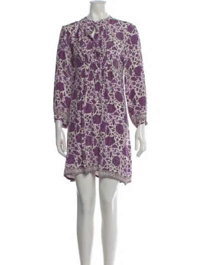 Pre-owned Natalie Martin Silk Mini Dress In Purple