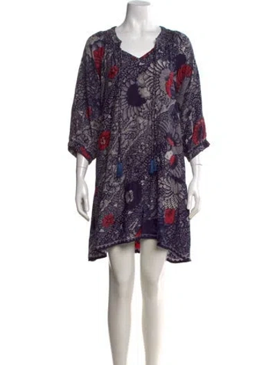 Pre-owned Natalie Martin Silk Mini Dress In Purple