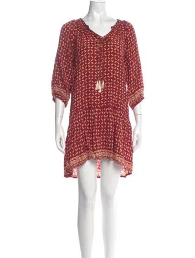 Pre-owned Natalie Martin Silk Mini Dress In Red