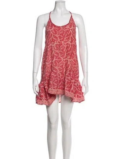Pre-owned Natalie Martin Silk Mini Dress In Red