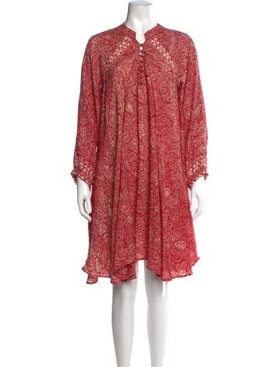 Pre-owned Natalie Martin Silk Mini Dress In Red