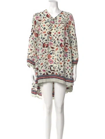 Pre-owned Natalie Martin Silk Mini Dress In White