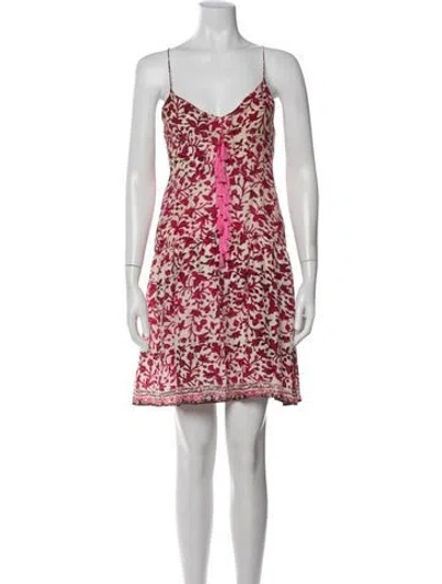 Pre-owned Natalie Martin Silk Mini Dress In White
