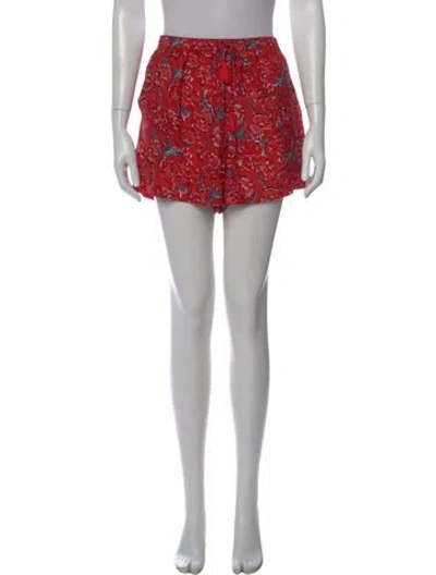 Pre-owned Natalie Martin Silk Mini Shorts In Red