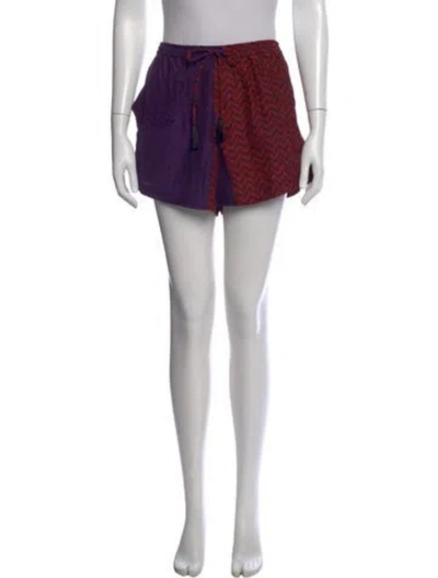 Pre-owned Natalie Martin Silk Mini Shorts W/ Tags In Purple