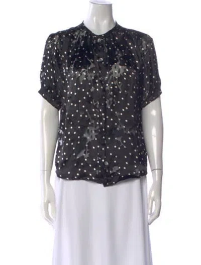 Pre-owned Natalie Martin Silk Polka Dot Print Blouse W/ Tags In Multi