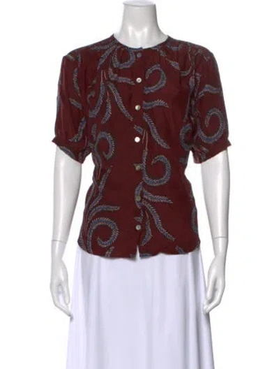 Pre-owned Natalie Martin Silk Printed Blouse In Multi