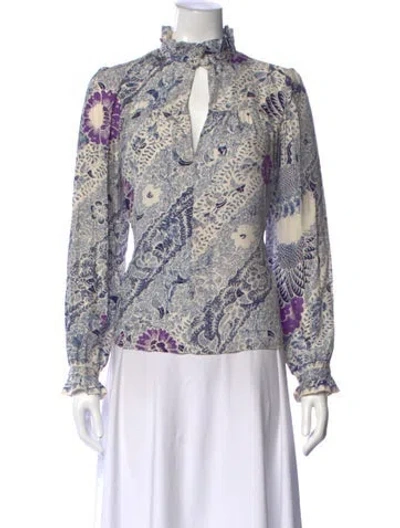 Pre-owned Natalie Martin Silk Printed Blouse In Multi