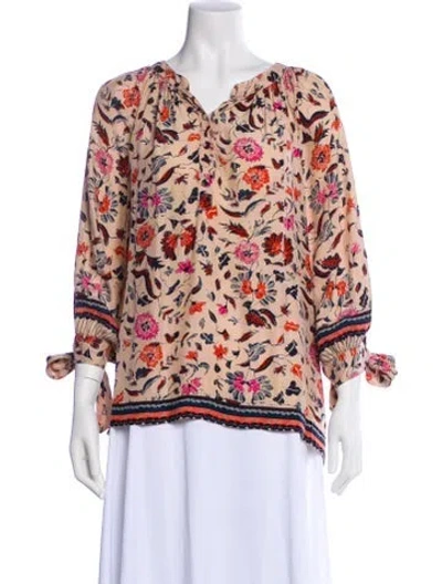 Pre-owned Natalie Martin Silk Printed Blouse In Purple