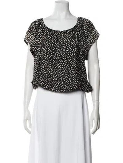 Pre-owned Natalie Martin Silk Printed Top In Black