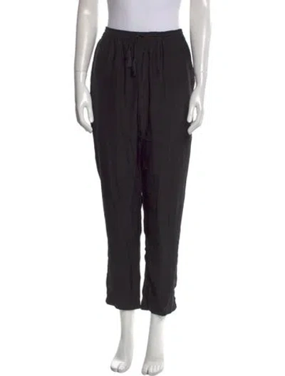 Pre-owned Natalie Martin Silk Straight Leg Pants In Black